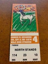1996 Denver Broncos v Tampa Bay Buccaneers Football Ticket Elway Comeback Game