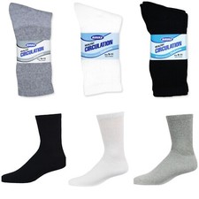 6-12 Pairs Men's Women Circulatory Diabetic Crew Socks Health Cotton 9-11 10-13