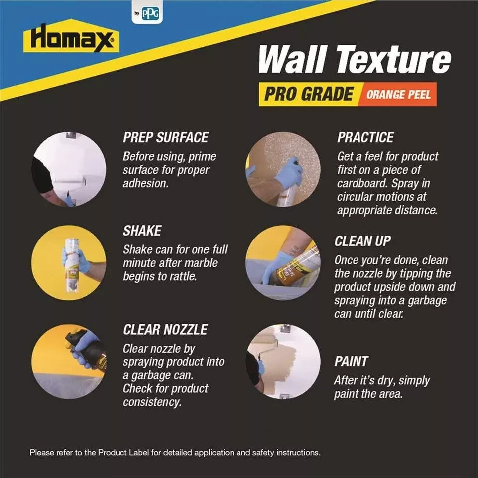 3 CANS 25 oz Homax Wall Texture PRO GRADE 25 oz ORANGE PEEL Adjusting