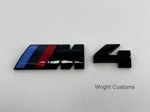NUEVO NEGRO BRILLANTE PLACA M4 MALETERO TRASERO SE ADAPTA A BMW SERIE M4 4 - Imagen 2 de 4
