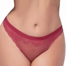 Lace and Mesh Thong Womens Plus Size 1x 2x 3x 4x Red Panty Underwear