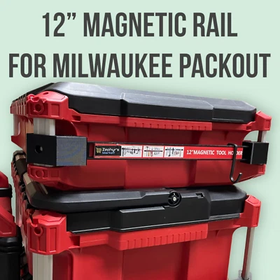 ZEPHYRS MARKET Strong Magnetic Tool Bar 12-inch For Packout Toolbox - Milwaukee Compatible