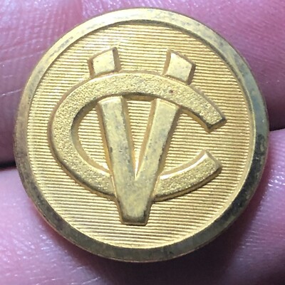 Central Vermont Eisenbahn Messing Uniform Knopf 3/4'' Durchmesser höchste Qualität
