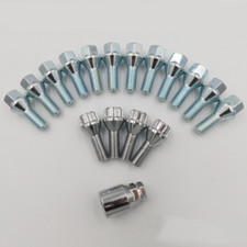 M12x1,5, 26mm Radschrauben (silber) x 12 + Schlösser für BMW 8er E31