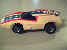 VINTAGE AURORA/AFX “RED/WHITE & BLUE" -  "TURBO TURNON" - 1/64 SCALE HO CAR