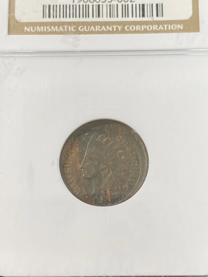 1907 INDIAN HEAD CENT ERROR NGC VF-30 - BROADSTRUCK ERROR - PENNY - SLAB - 1C - Image 3 of 4