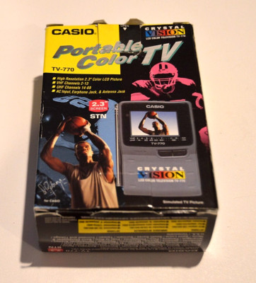 Vintage Casio Crystal Vision TV-770 Battery Portable Color Television TV
