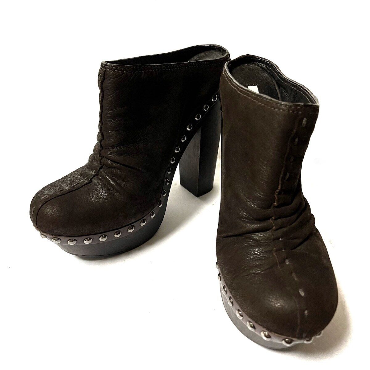 Auth miumiu Dark Brown Leather Sandals - image 2