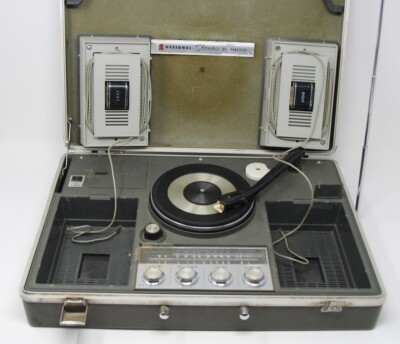 Vintage 1966 National Radio Phonograph SG-725 Portable Turntable