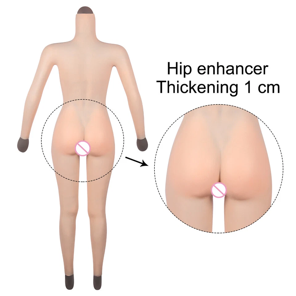 Silicone Full Bodysuit Breast Forms Vagina Suits For Crossdresser DE Cup Drag - Image 4 of 4