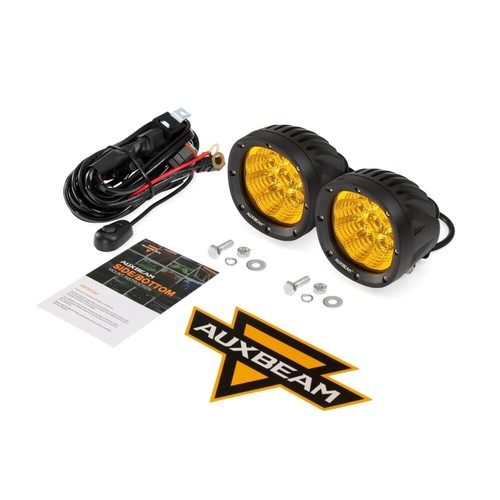 AUXBEAM 4" 90W Amber LED Work Light Bar 4WD Offroad Flood Pods Fog Driving Lamps - Picture 10 of 12