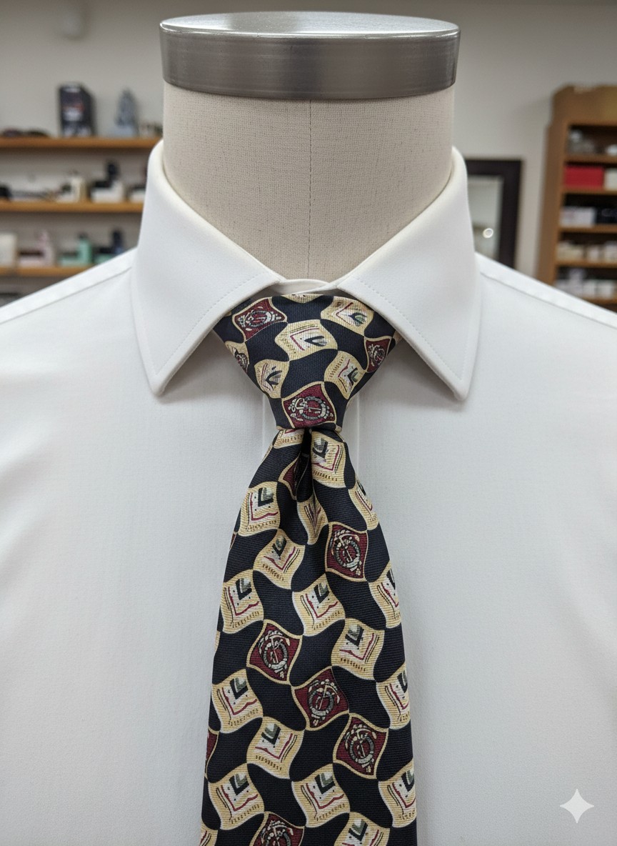 Christian Dior Monsieur Silk Tie Vintage Navy Geometric Medallion Designer 56