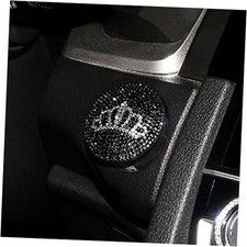 Bling Crown Push Start Button Cover, Car Engine Button Cover Bling Car Black