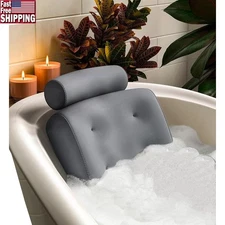 Luxurious Bathtub Pillow Head Neck Back Support Spa Relaxation Cushion New