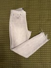 Banana Republic High Rise Skinny Jeans Damen Gr. 28 Grau Denim Raw Hem Ankle