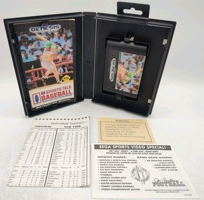 Sports Talk Baseball (Sega Genesis, 1992) *CIB + Inserts* VGC* VINTAGE! Tested!