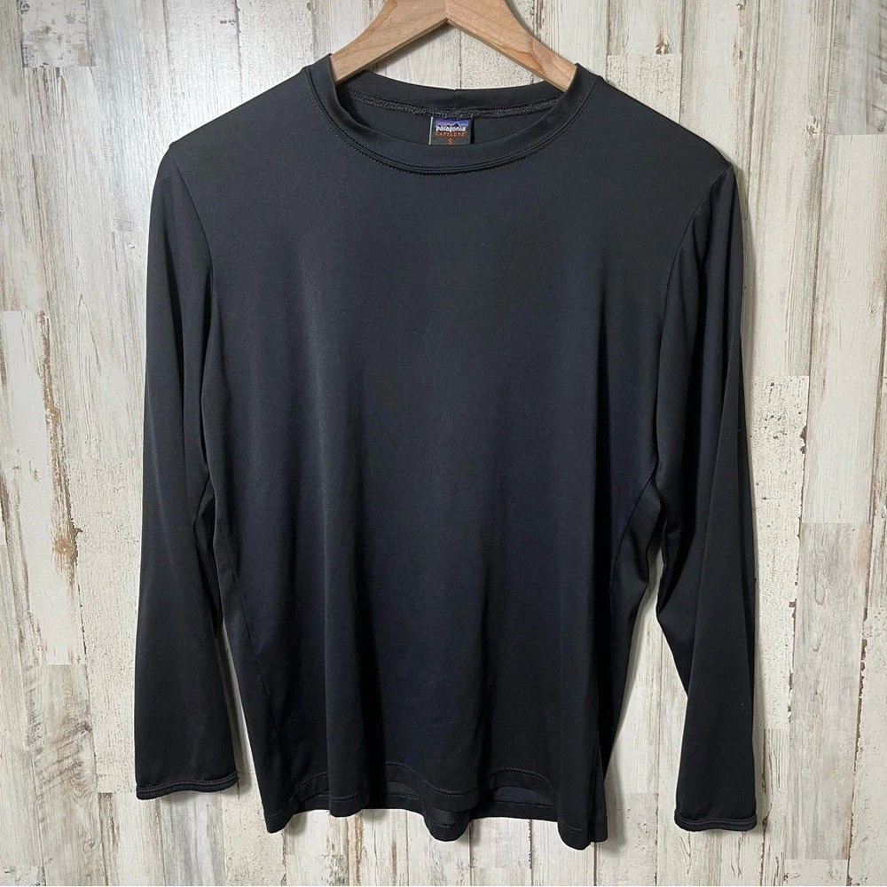 Vintage Patagonia Capilene Black Lightweight Base Layer Long Sleeve Womens Small