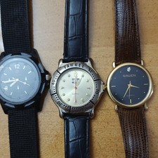 Swiss Army, Tommy Boy, Gruen Quartz Wristwatch Lot 2 Leather Bands for parts 