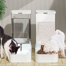Automatic Pet Feeder Pet Cat Dog Food Dispenser & Water Fountain Drink Bowl Self