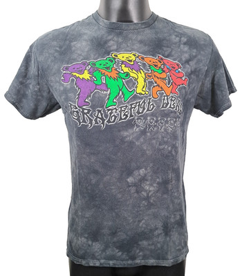 GRATEFUL DEAD Liquid Blue T-Shirt Dancing Beanie Bears Grey Tie Dye Size Medium