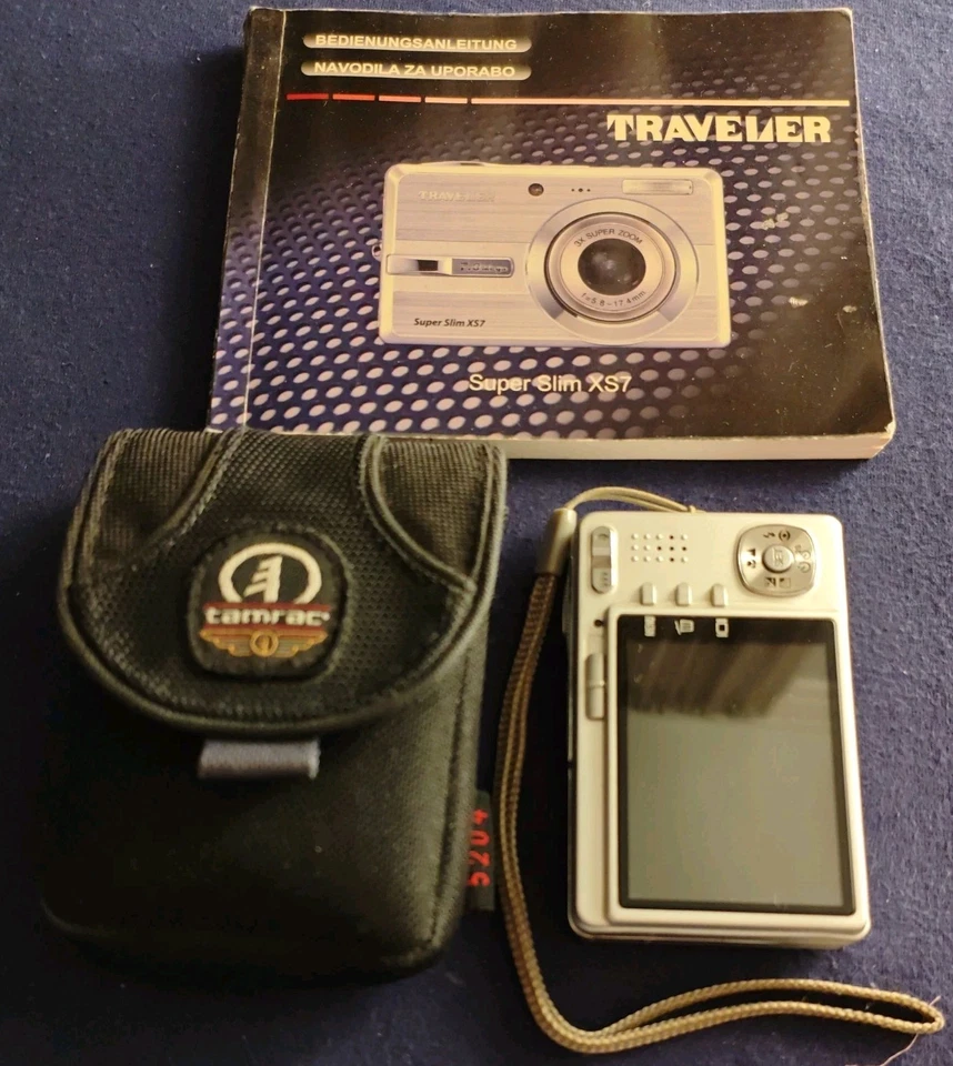 Traveler Super Slim XS7 7.0MP Compact Digital Camera Silver +2GB SD Karte +Hülle - Bild 2 von 4
