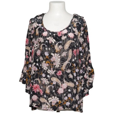 Frogbox, Bluse, Größe: 44, Schwarz/Pink/Mehrfarbig, Viskose, Blumen, Damen #CSS