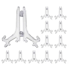 4" Acrylic Plate Stands for Display Stand Plate Holder Transparent 12Pcs