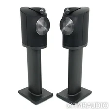 B&W Formation Duo Wireless Active Bookshelf Speakers; Black Pair w/ Stands