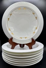 SET 8 VILLEROY BOCH PALOMA PICASSO MADISON AVENUE GOLD WHITE RIMMED CEREAL BOWL