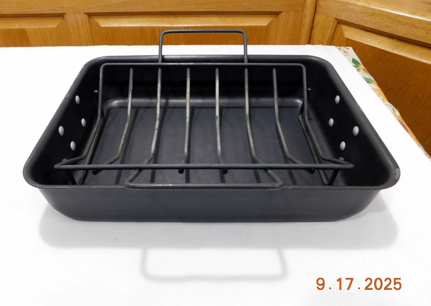 COMMERCIAL ALUMINUM 1804 14”x11”x3" Roaster Roasting Pan Rack Casserol Calphalon