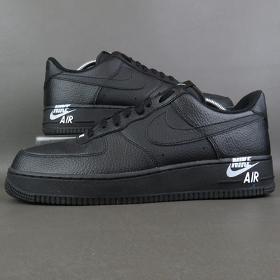 Nike Shoes - 2018 Air Force 1 Low Premium Leather Emblem Black - Sz 10.5 Mens
