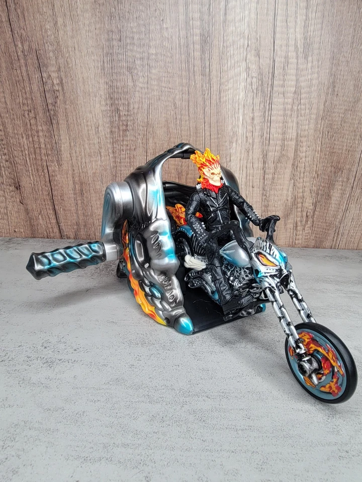 Ghost Rider Turbo Scream Flame Cycle Rev Up Launcher Motorcycle Figure '06 READ! - Image 4 of 4