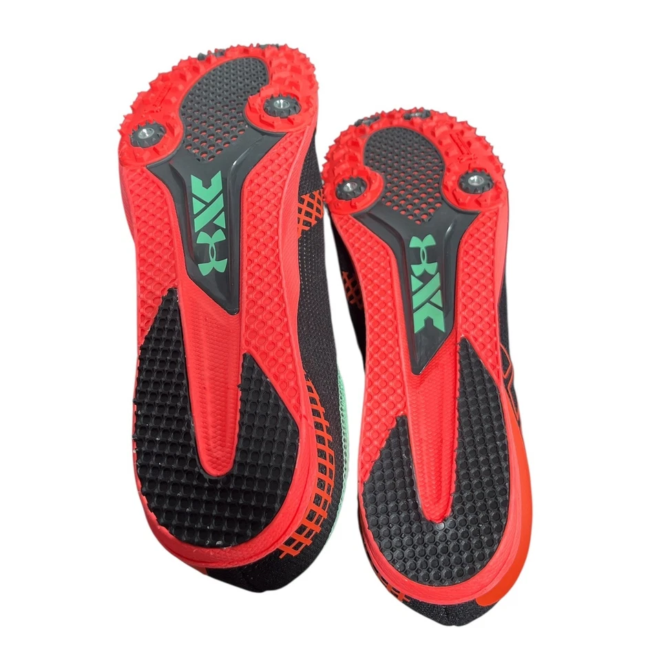 Nuevo Under Armour Para Hombres XC Racing Spike Zapatos para Correr Negro Naranja Verde Talla 11.5 Foto 4 de 4
