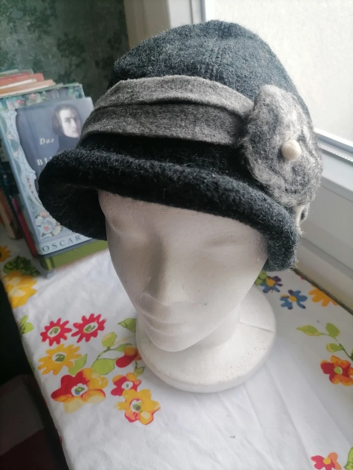 Schicker 100%Wolle--Blumen-Hut Für Damen - Bild 2 von 4