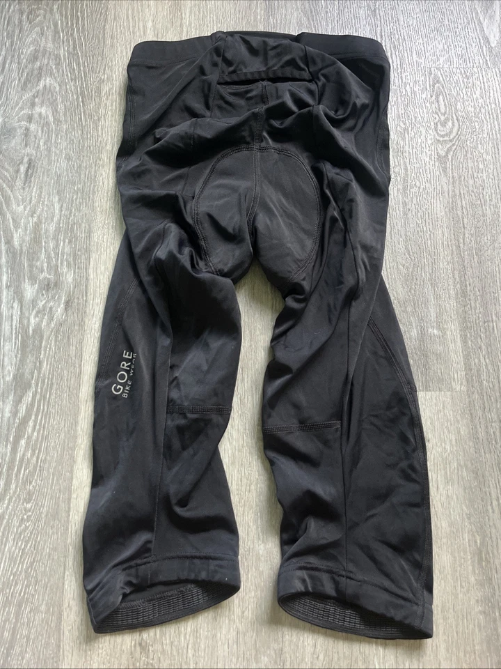 GORE Bike Wear 17” Spandex Cycling Capri Leggings Tights BLACK MEDIUM MSRP $90 - Image 4 of 4