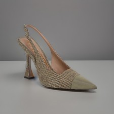 Sam Edelman Odette Slingback Pointed Toe Pump Women Size 8.5 Olive Branch Toe