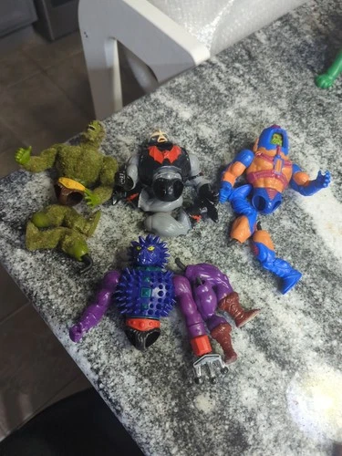 4 Vintage MOTU He-Man Action Figures Needs Repair 1980s + Parts Moss Man Spikor