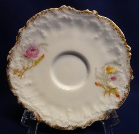 ANTIQUE LIMOGES ELITE FRANCE DEMITASSE CUP&SAUCER FLORAL PATTERN GOLD TRIM #2 - Picture 2 of 10