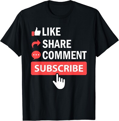 Like Share Subscribe Comment Video Livestream Blogging Gift Unisex T-Shirt