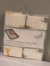 ADEN  ANAIS PLAYARD CHANGING TABLE PADS  SAFARI BABES GIRAFFE ELEPHANT  NEW