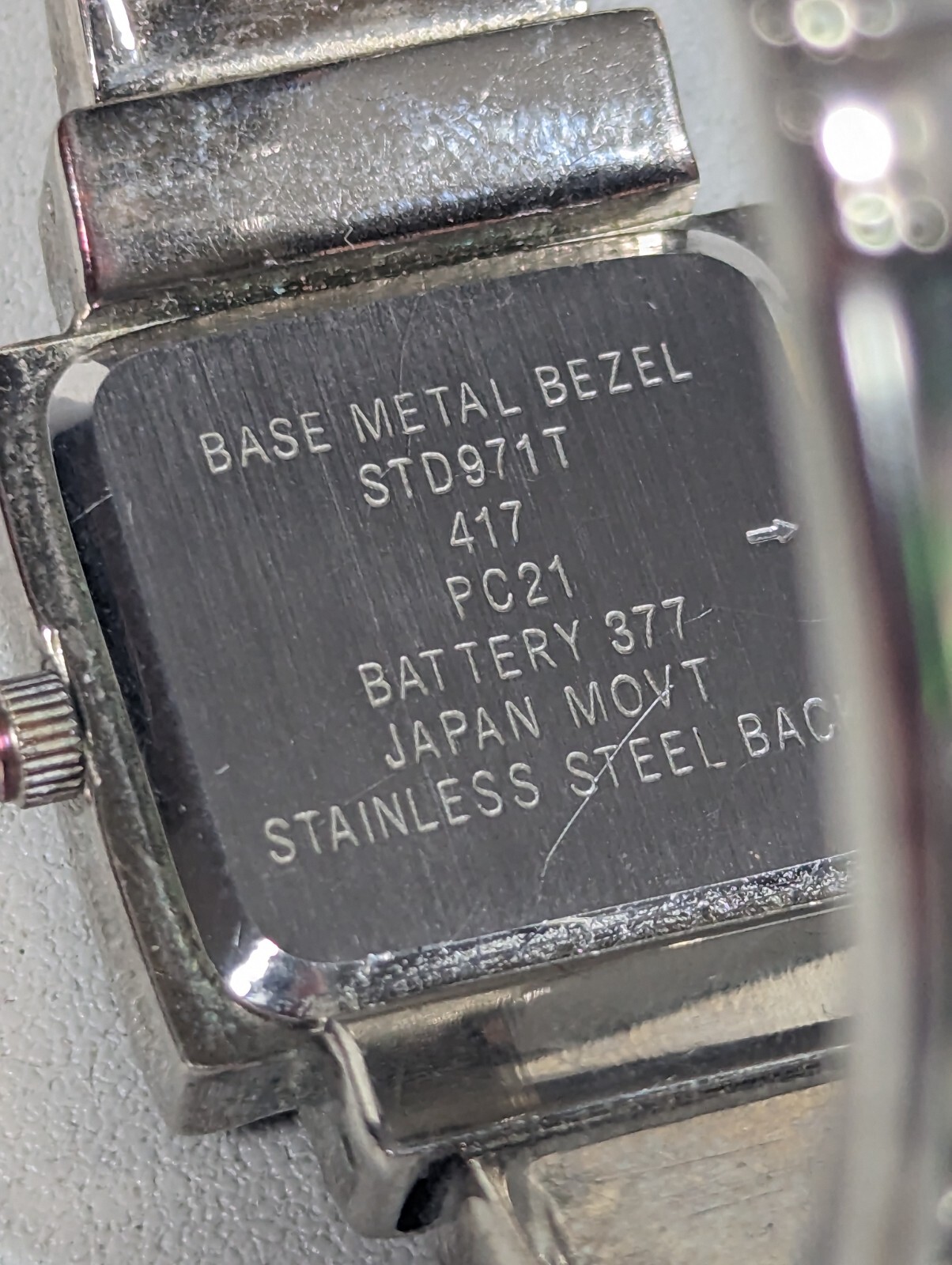 Studio White Dial Silvertone Square Case Abalone … - image 6