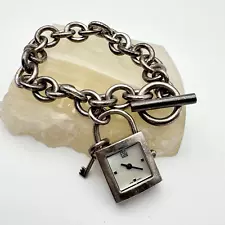 ESQ Swiss Quartz Ladies Watch Lock & Key Charm Bracelet Stainless Steel Working