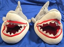 Wonder Nation Shark Youth Slippers Gray Slip On Jaws Size 2-3