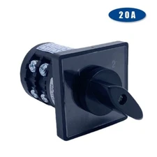 Changeover Rotary Cam Switch 8 Terminals Silver Contact Two Position 20A 2 Poles