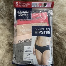 Reebok Women's Relaxed Waistband Stretch Performance Seamless Hipster Small 4-6