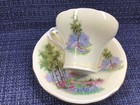 AYNSLEY C493/7 WOODLAND BLUEBELL TIME corset CUP & SAUCER vintage! NEVER USED!! — photo 3