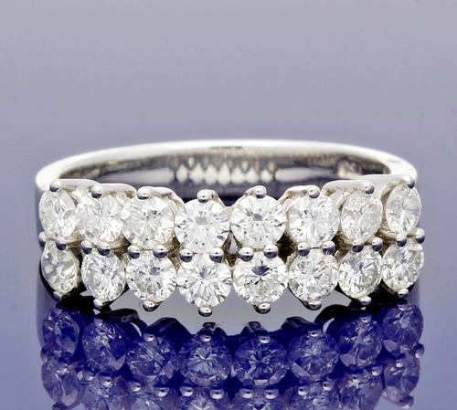 Bague Alliance Diamants 0,95 Carats - Or Rose 14K - Forme Marquise - Taille 54 - Neuf Avec étiquettes
