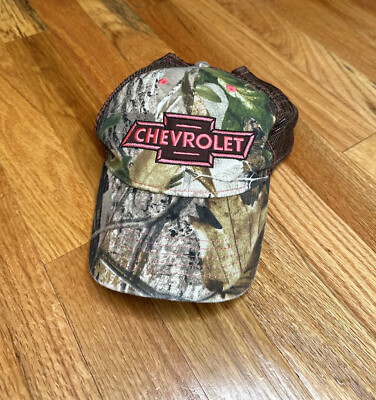 Chevy Bling Camo Cap Hot Pink Iridescent Rhinestones Size OSFM New! Chevrolet camo cap pink logo adjustable vintage OSFM 100  main image 3