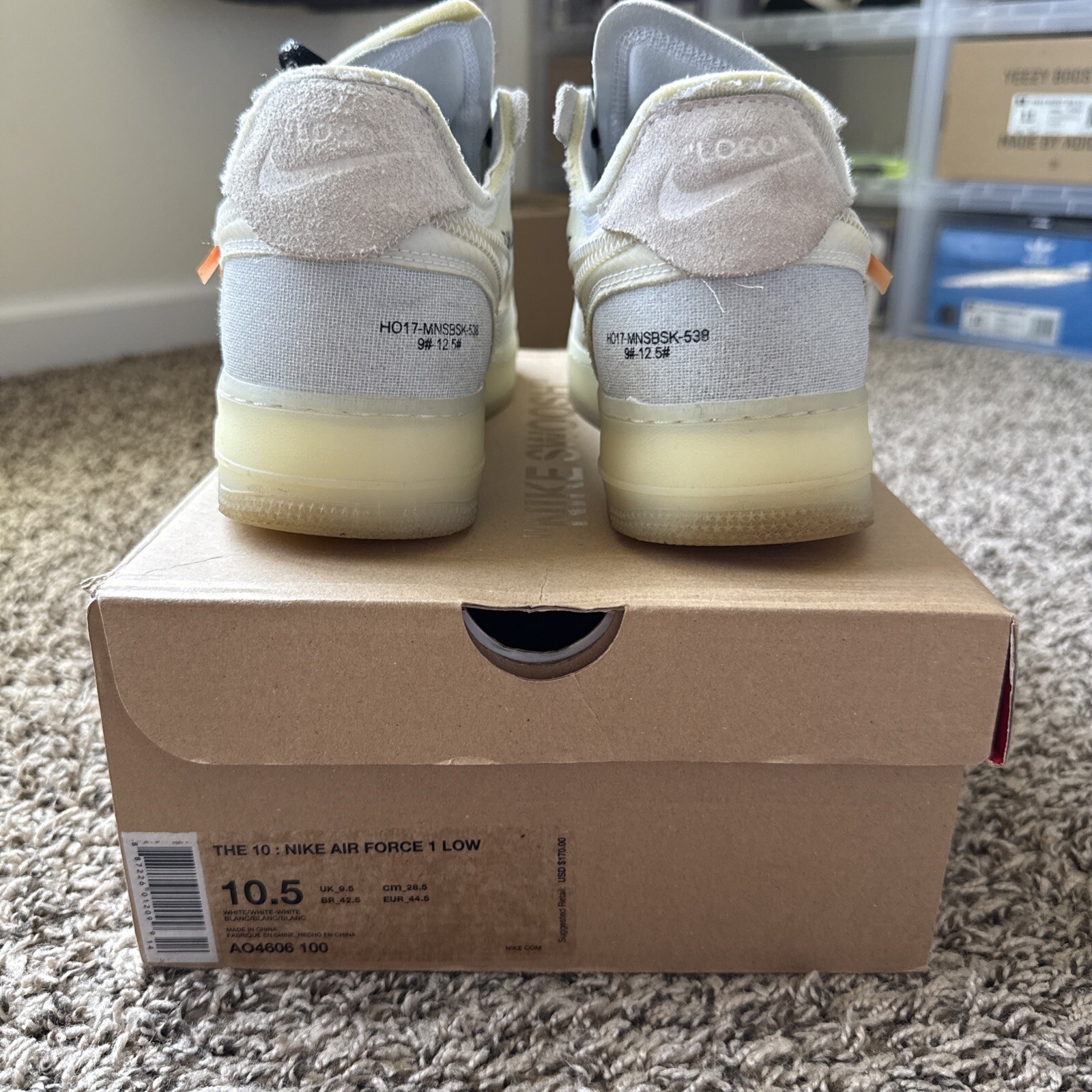 OFF WHITE X NIKE Nike Off White x Air Force 1 Low The Ten A04606 100 da uomo taglia 10 5