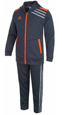 Adidas Boy's Fleece Lined 2PC Athletic Set Dark Grey Heather